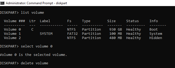 delete partition on Windows 11