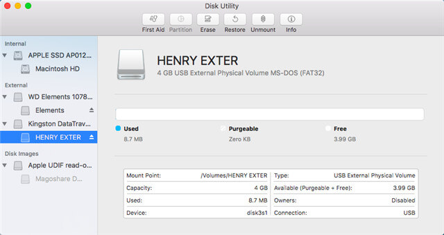 how to format usb for mac os