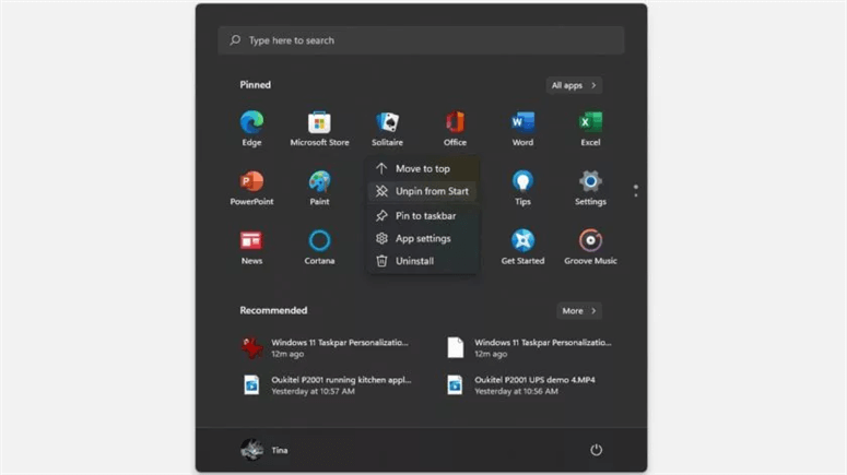 customize the Windows 11 Start menu