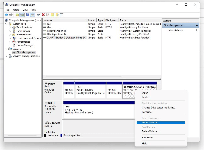 extend drive on Windows 11