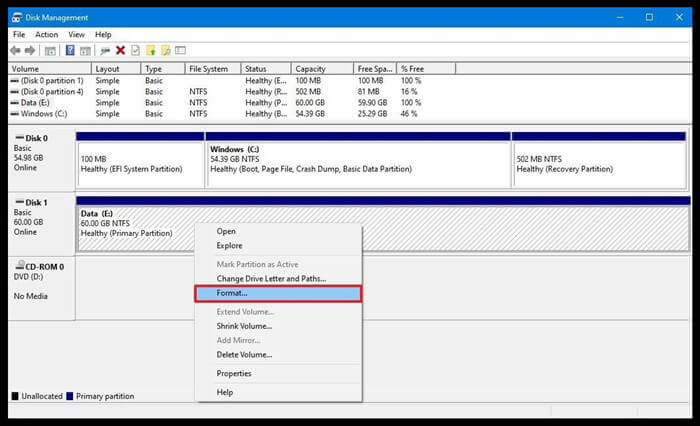 Format external hard drive
