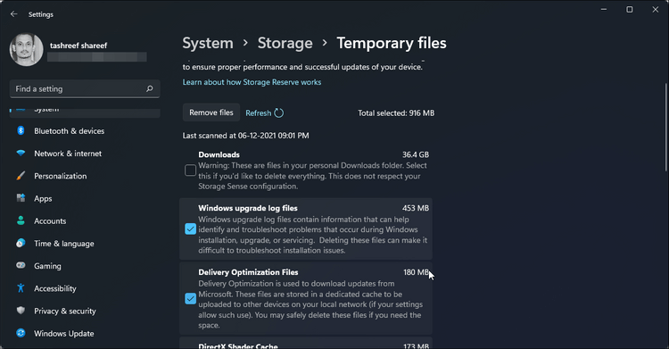 free up disk space Windows 11