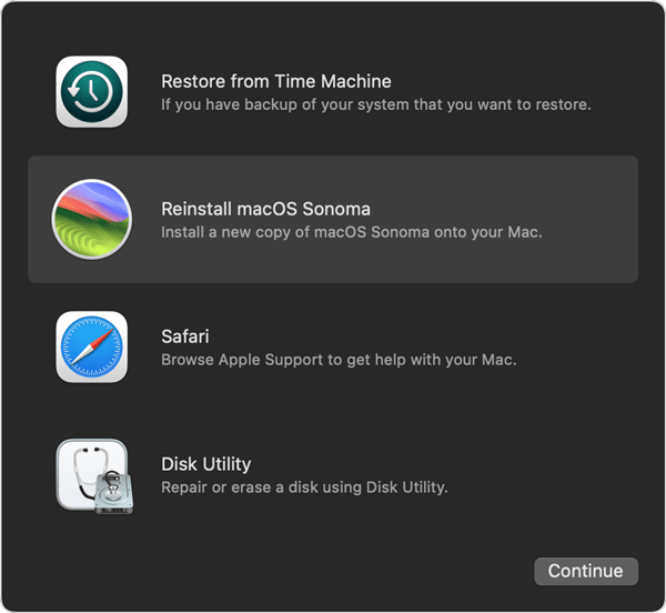 factory reset macOS Sonoma and Wipe Data