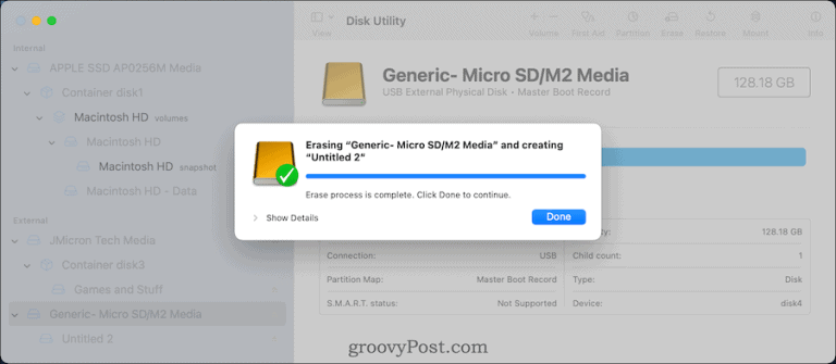 reformat SD card on Mac