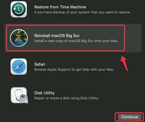 reinstall macOS Big Sur on M1 Mac