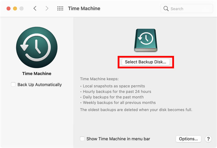 backup a Mac with a Time Machine