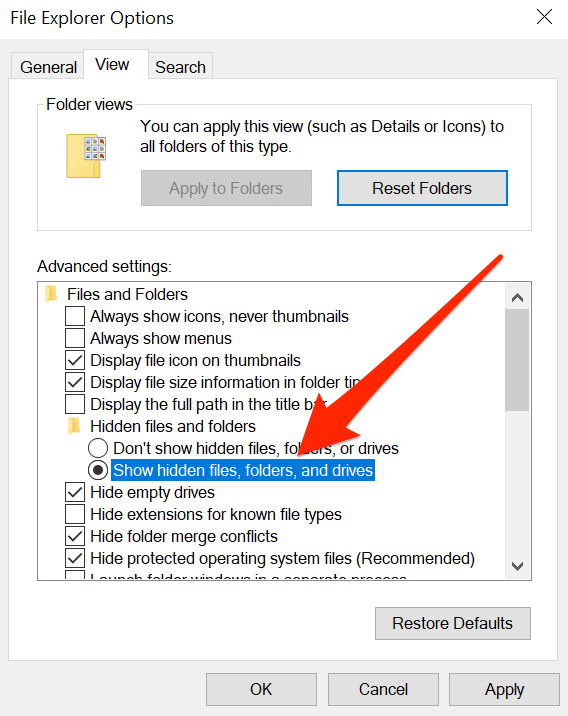 How to view hidden files in windows 10 hotsell