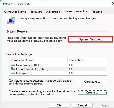 Windows 11 system restore