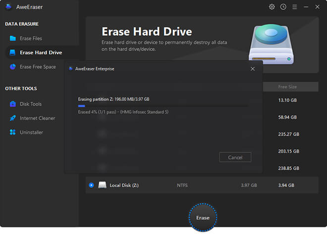 Permanently Erase Data of Windows 11 Hard Drive Partition