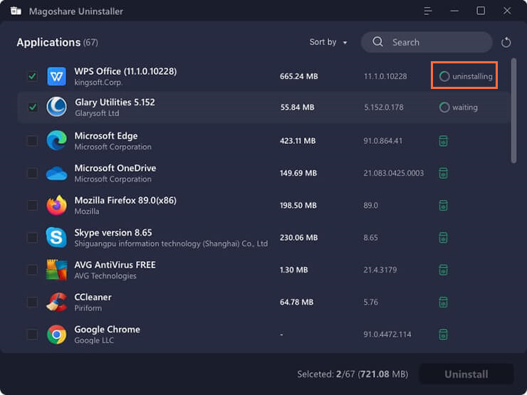 uninstall programs with Magoshare Free Uninstaller